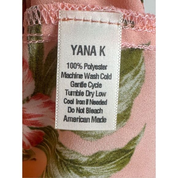 Yana K NWT size M Zane peach floral top blouse - Picture 4 of 7